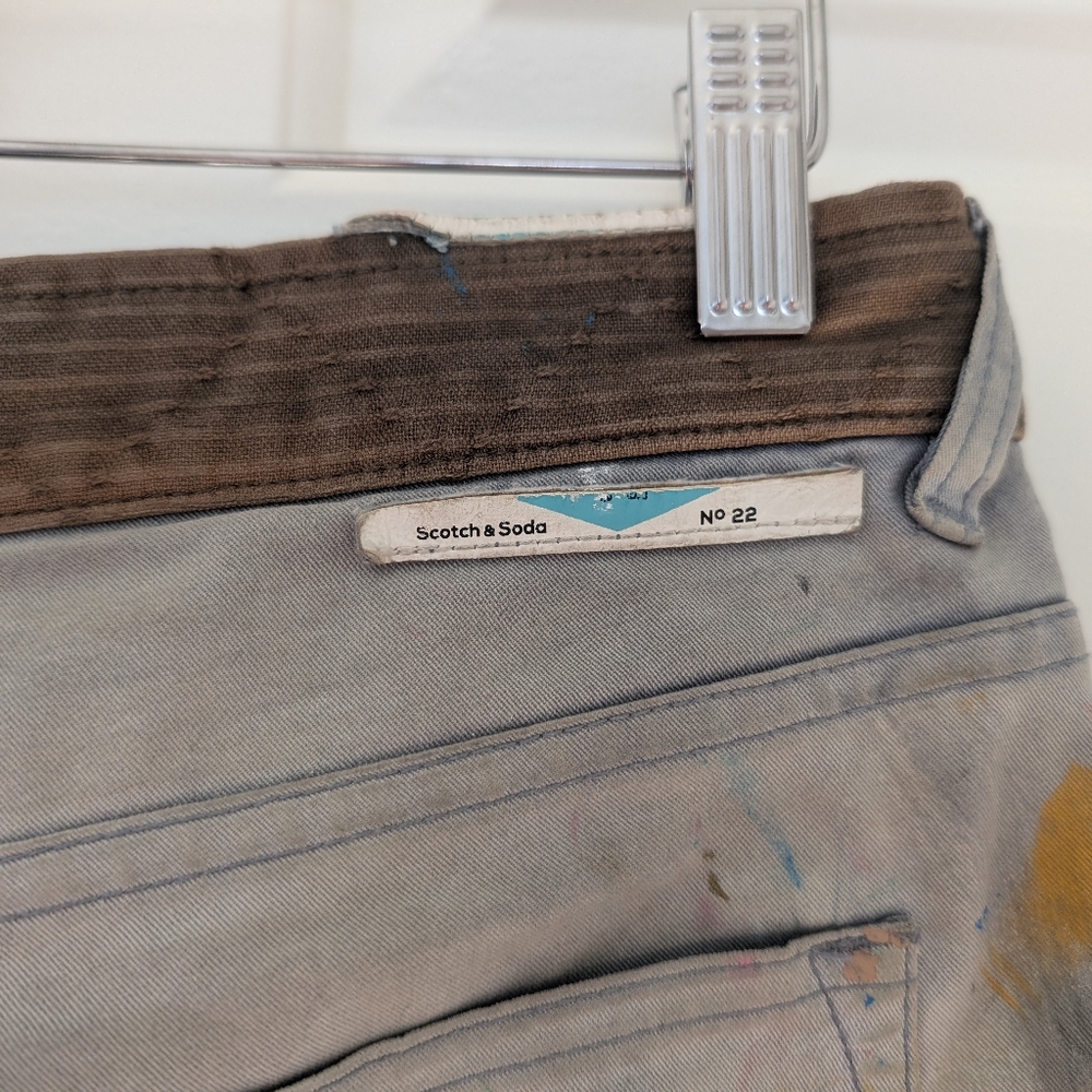 Scotch and Soda Distressed Paint Shorts - Picture 9 of 14